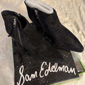 NIB Sam Edelman Walden Ankle Boot Black Suede 9.5M